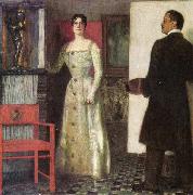 Franz von Stuck Selbstportrat des Malers und seiner Frau im Atelier oil